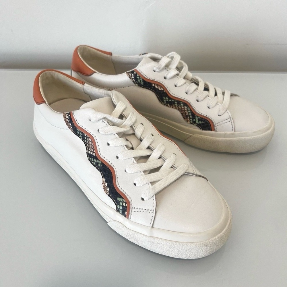 Madewell MWL MC693 Stylish White Snakeskin Unisex Sneakers W7 / M5.5